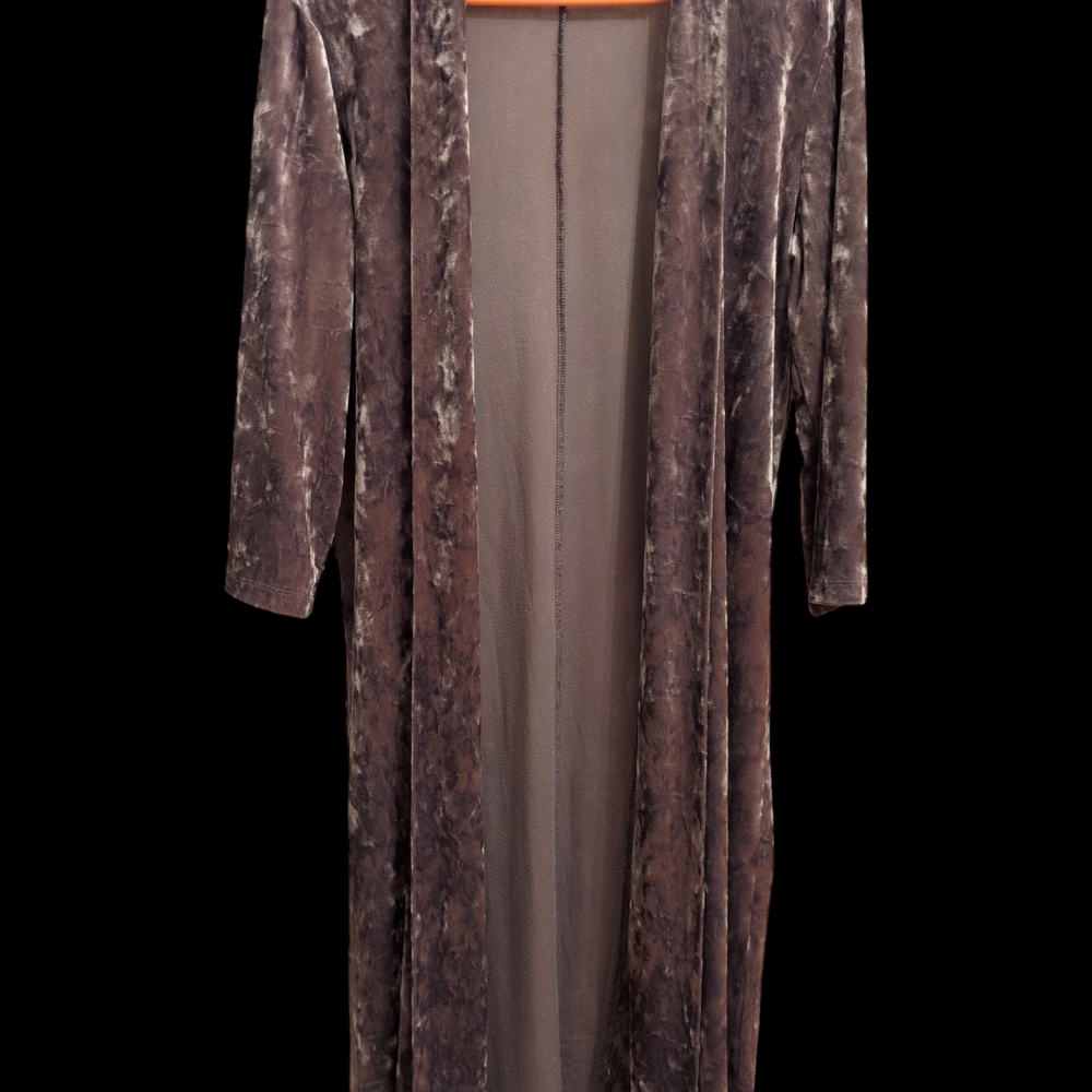 Forever 21 Velvet Cardigan in Rich Brown